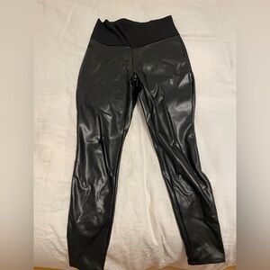 Hatch Maternity Vegan Stretch Leather Legging - Black